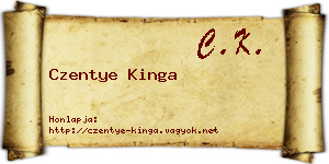 Czentye Kinga névjegykártya